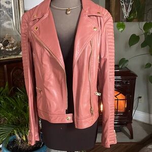 Love Tree Coral faux Leather Jacket